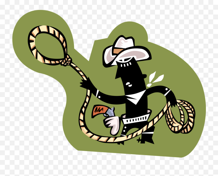 Download Vector Illustration Of Rodeo Cowboy With Lasso Rope - Lasso Png,Lasso Png