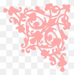 Download Hand Painted Flowers Border Material Png Vectors - Peach Flower Vector Png,Scrollwork Png