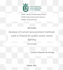 Public Sector Street Lighting - Kraków University Of Economics png