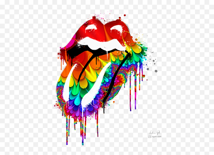 The Rolling Stones Psychedelic Greeting - Psychedelic Rolling Stone Logo Png,Rolling Stone Logo Png