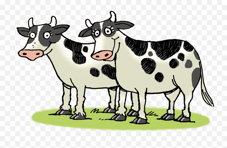 Download Banner Transparent Cow Clipart Png - Cattle Png Png Drawing Of Two Cows,Cow Transparent
