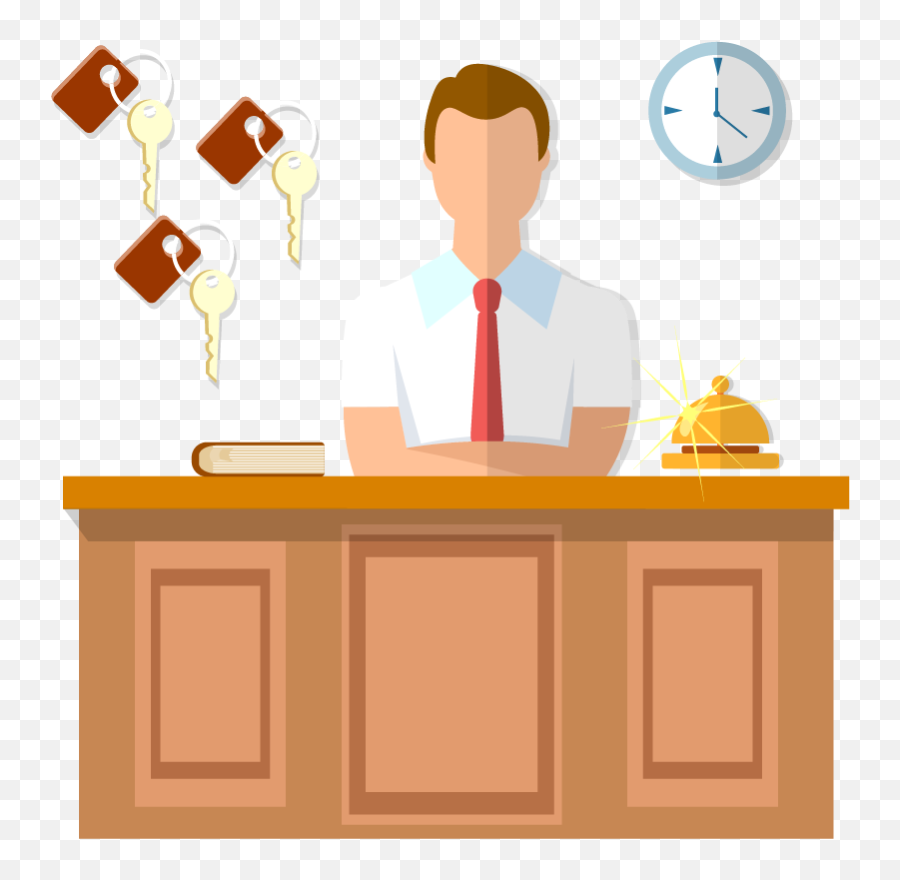 Receptionist Clipart Info Desk - Front Office Manager Cartoon Png,Receptionist Png