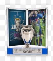 Andres Iniesta Official Uefa Champions League Signed Mini Fc Barcelona Photo U0026 Trophy 2015 Winner - For Soccer png