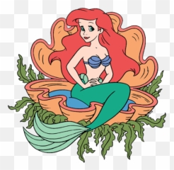 The Little Mermaid - Ariel Sitting On Shell png