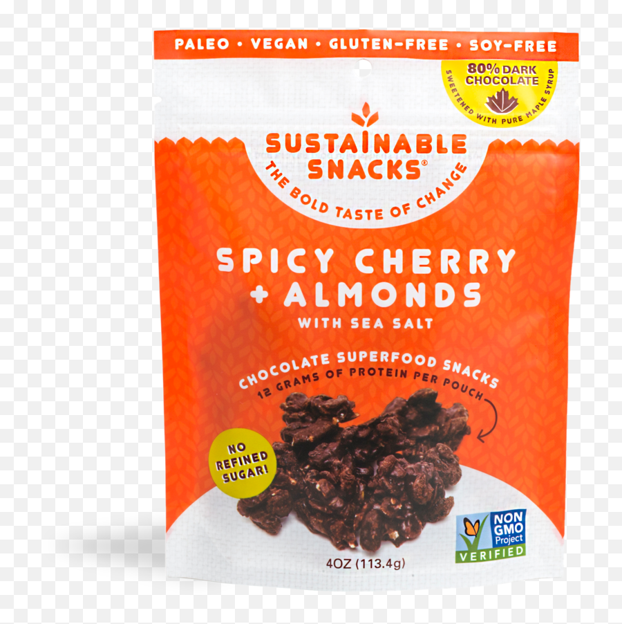 Spicy Cherry Almonds Chocolate Superfood Snack - Superfood Png,Snack Pecs Icon