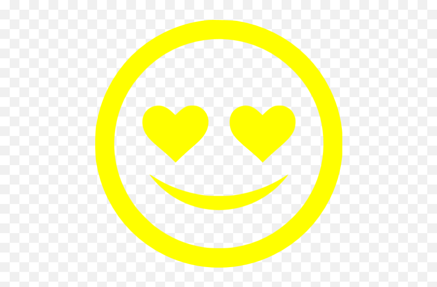 Yellow In Love Icon - Free Yellow Emoticon Icons Black And Pink Smile Icon Png,Facebook Emoticon Icon