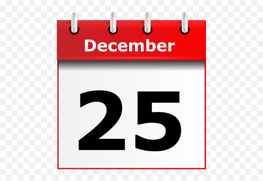 December 25th Calandar Icon Free Stock Photo - Public Domain Clipart December Calendar Png,Public Domain Icon