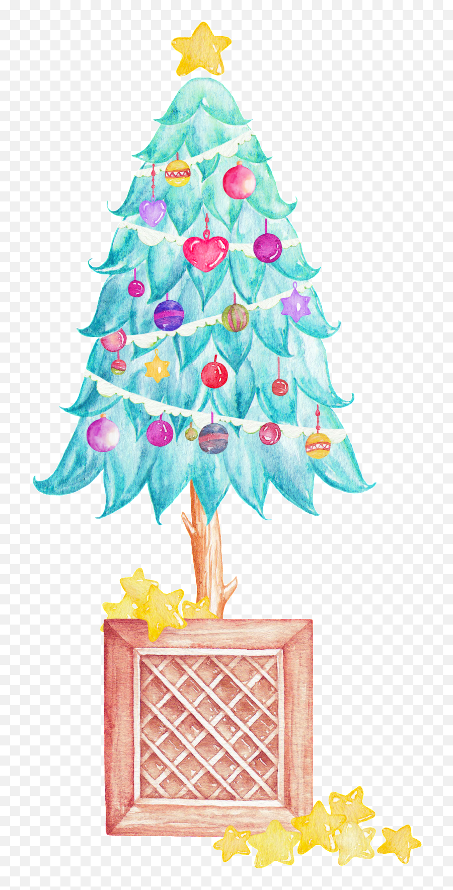 Download Cartoon Cute Christmas Tree Png Transparent - Thank Christmas Tree,Xmas Tree Png