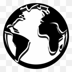 Clipart Black And White Globe - World Png