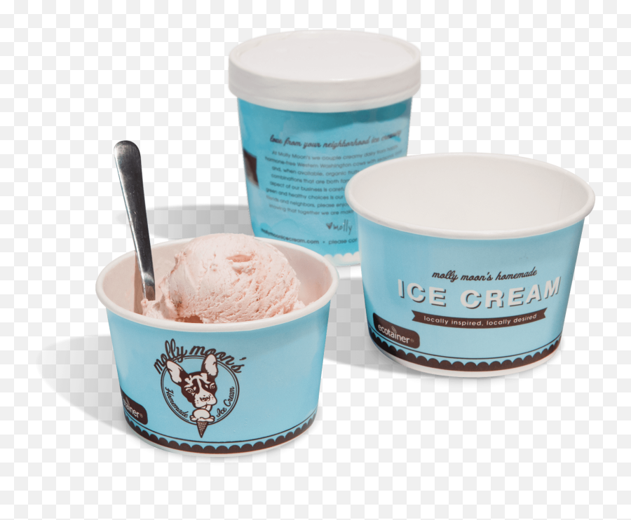 Download Hd Molly Moons Ice Cream Cups - Packaging Cup Ice Cream Png,Ice Cream Cup Png