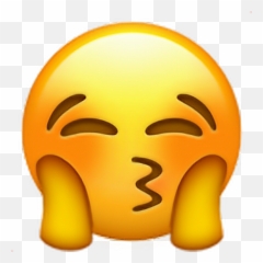 Emoji Blush Love Kiss - Blushing Emoji Png,Kiss Emoji Png