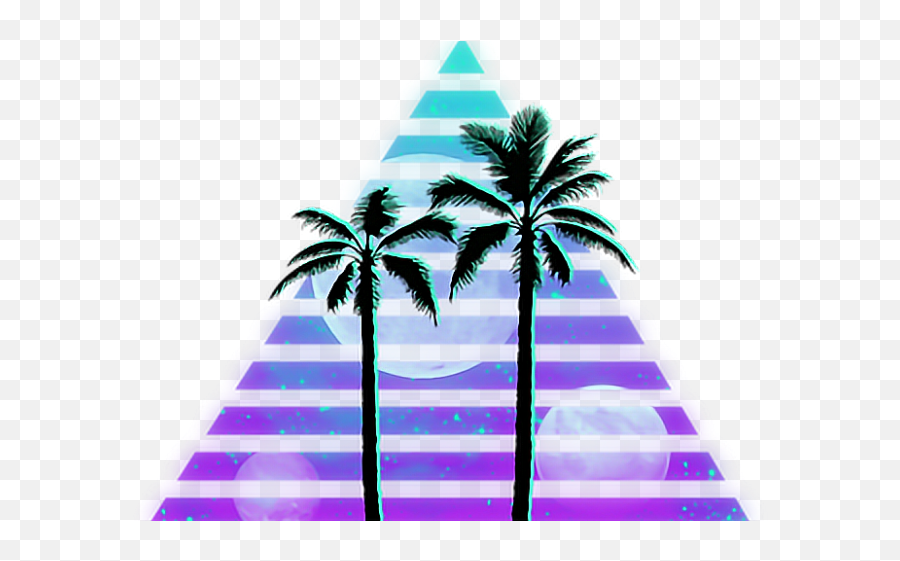Coconut Clipart Transparent Tumblr - Palm Tree Silhouette Aesthetic Vaporwave Palm Tree Png,Palm Tree Silhouette Png