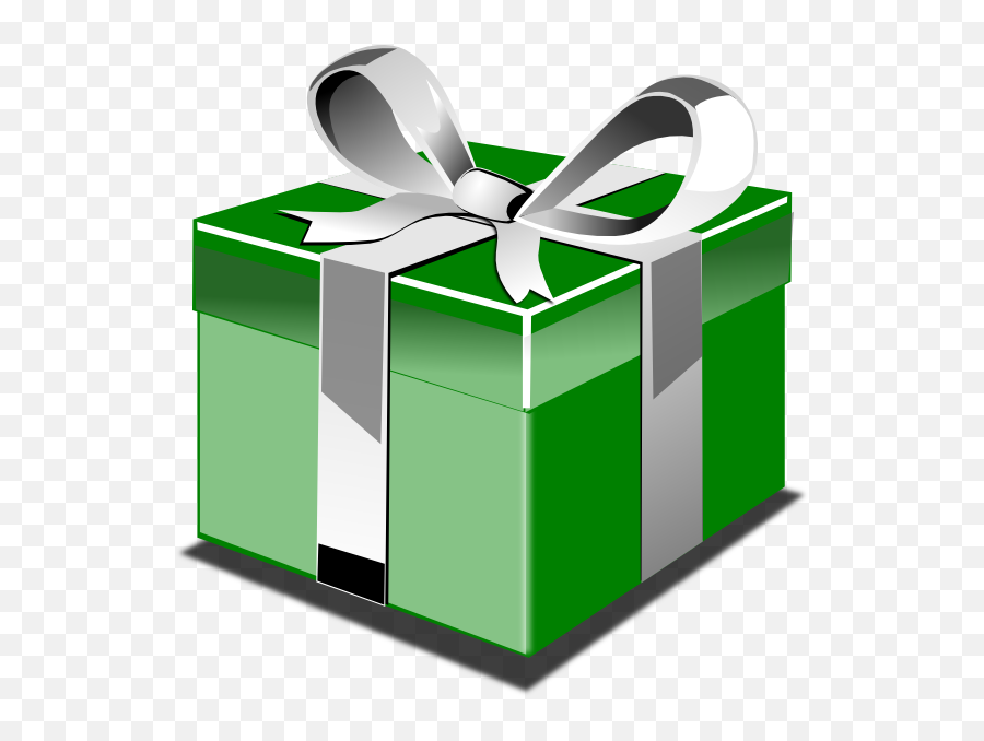 Download Hd Green Gift Box With Red Bow - Transparent Background Christmas Present Clip Art Png,Birthday Present Png