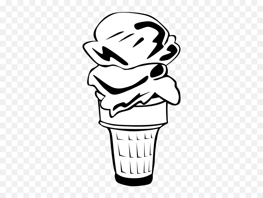 Icecream Cone Png Black And White Transparent - Ice Cream Cone Clip Art,Ice Cream Clipart Transparent Background