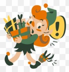 Cute Christmas Elf Carrying Boxes - Transparent Png U0026 Svg Cartoon,Elf Png