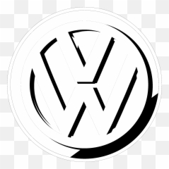 Download Hd Volkswagen Logo Black And - Circle png