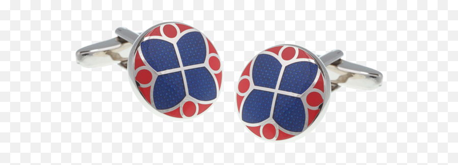 Blue And Red Stained Glass Styled Cufflinks - Turtle Png,Stained Glass Png