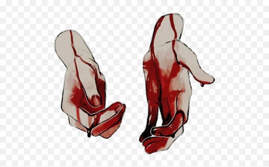 Tumblr Aesthetic Vaporwave Hands Sticker By Angie - Hand With Blood Drawing Png,Anime Blood Png