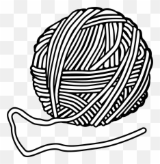 Yarn Png Black And White Transparent - Yarn Clipart Black And White,Ball Of Yarn Png