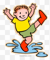 Boy Jumping In Rain Puddle Royalty Free - Splash A Clipart png