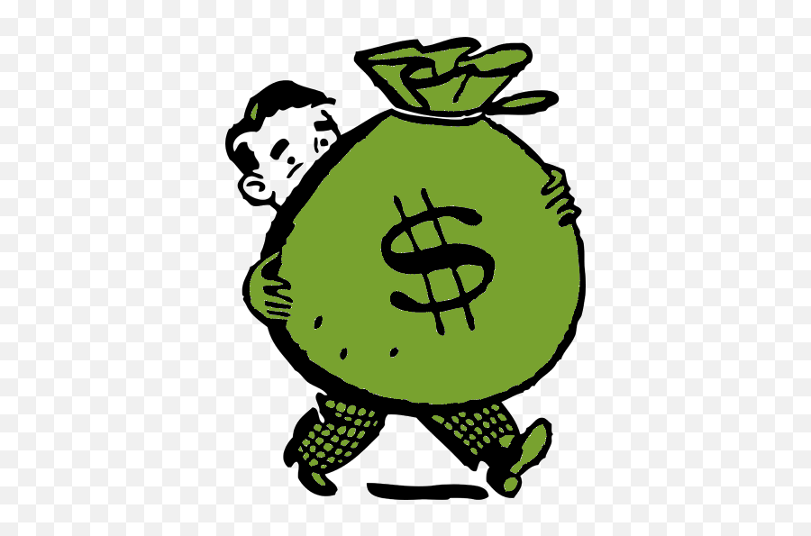 Picture - Man Chasing Money Bag Png,Cartoon Money Png