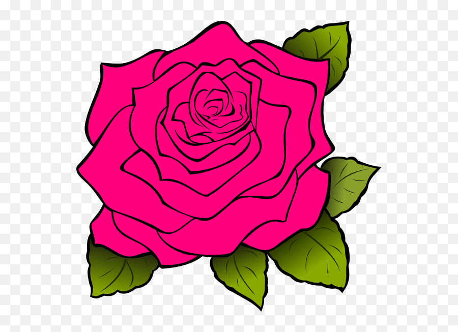 Clipart Rose Pink - Pink Rose Cartoon Png,Pink Rose Transparent