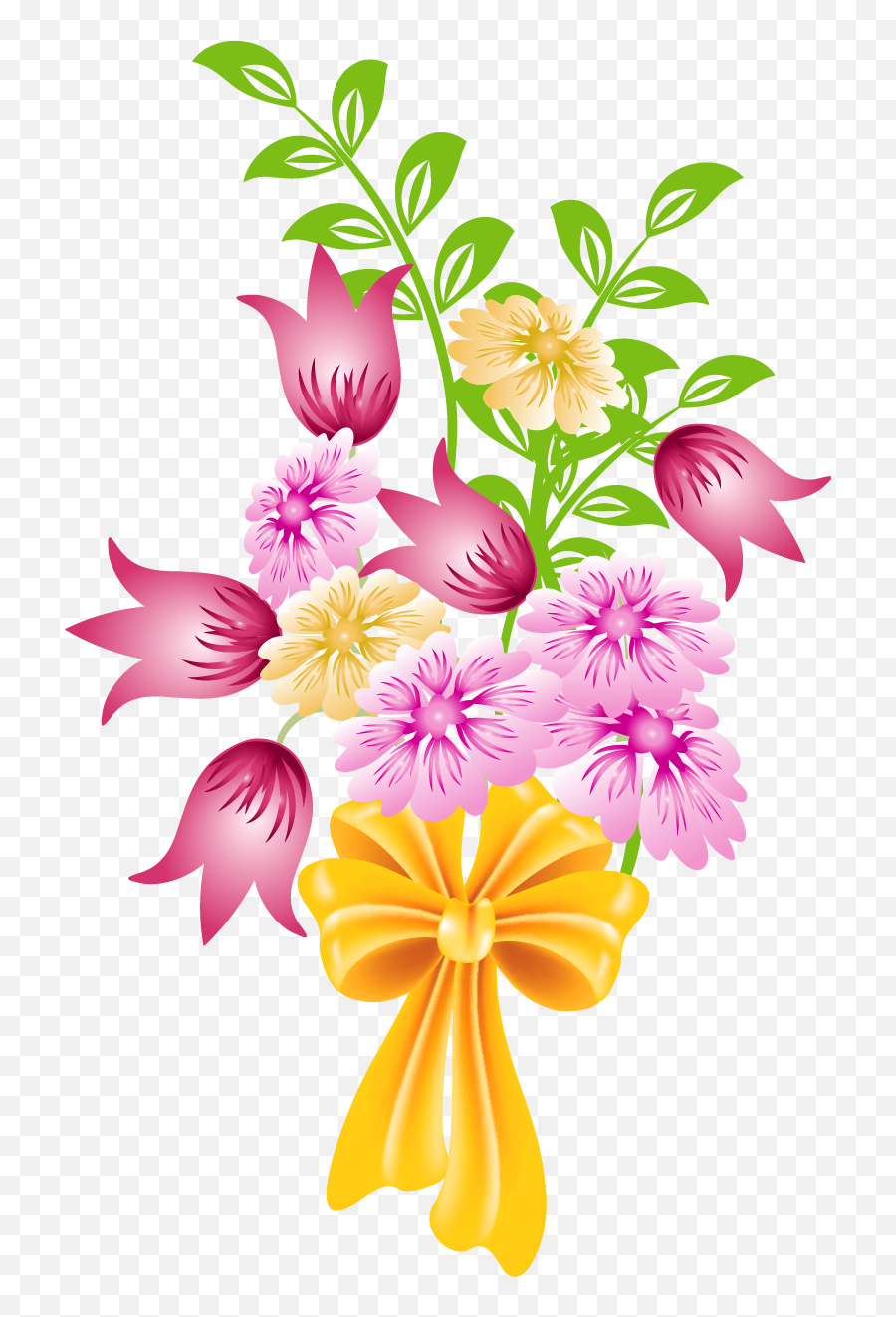 Library Of Pink Flower Bouquet Jpg - Bouquet Of Flowers Clipart Png,Flowers Bouquet Png