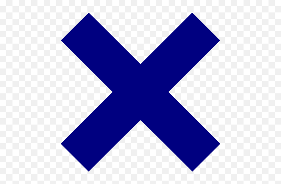 Navy Blue X Mark Icon - Black X Mark Png,X Mark Png