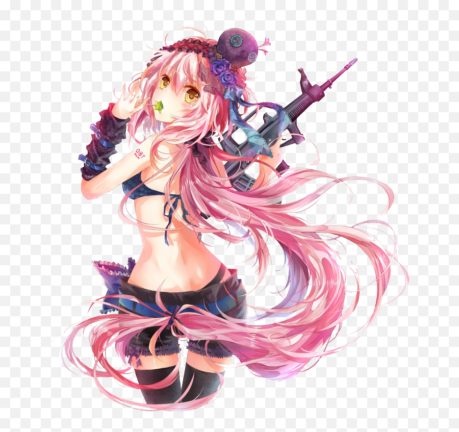 Anime Girl With Gun Png - Anime Girl Pinkhair Longhair Girls Anime Hot And  Sexy,Pink Anime Girl Icon - free transparent png images 