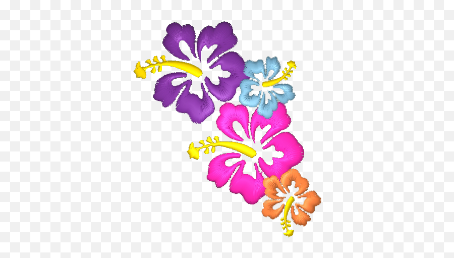 Embroidery Options Flowers Kids Travel Zone - Hibiscus Clip Art Png,Hawaiian Flowers Png