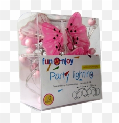 Download Hd String Of Fairy Lights Png - String Lights Pink Butterfly,Party Lights Png