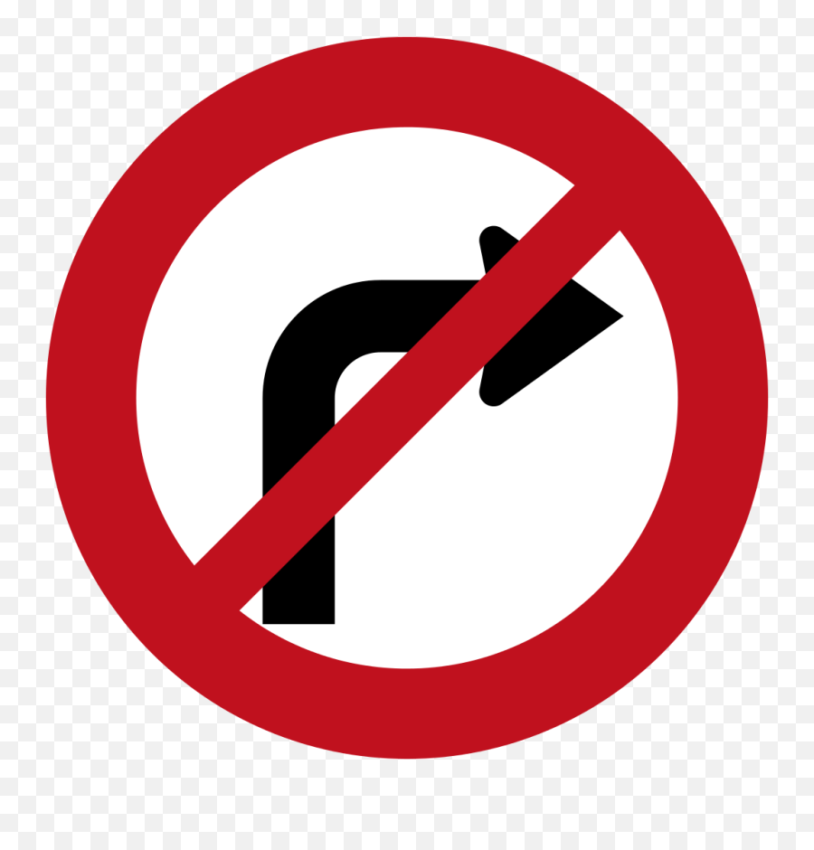 Download New Zealand Road Sign R3 - 2 No Right Turn Png No Right Turn Sign,No Sign Png