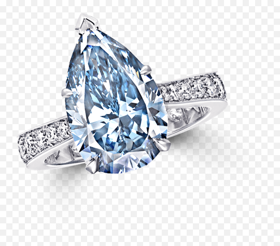 Pear Shape Blue Diamond Ring 401 Carat Fancy Intense - Pear Shaped Blue Diamond Ring Png,Blue Diamond Png