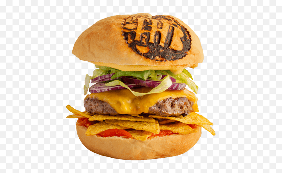 Nachos Burger - Nachos And Cheddar Sauce Bar Nachos Burger Png,Nachos Png