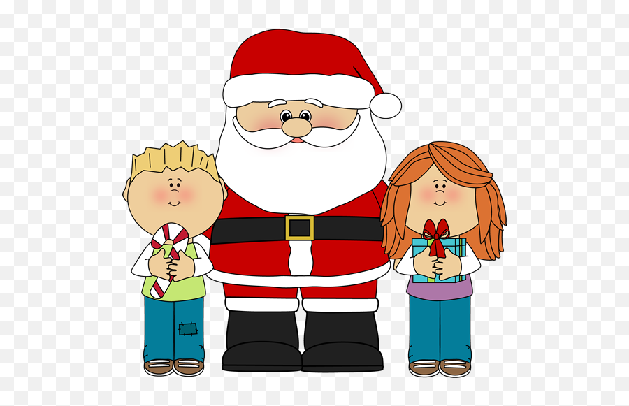 Santa Claus With Child - Santa With Kids Clipart Png,Santa Clipart Png