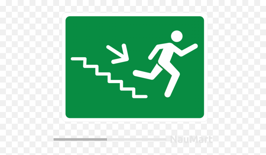 Emergency Evacuation Stairs Exit Sign Sticker - Stairs Evacuation Png,Exit Sign Png