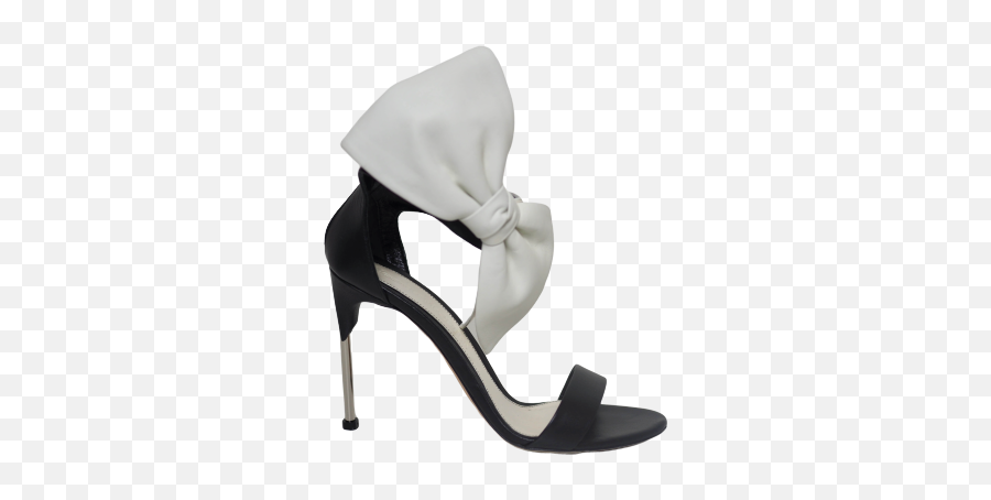 Sandals Alexander Mcqueen White Bow Black Leather - Basic Pump Png,Mcqueen Png