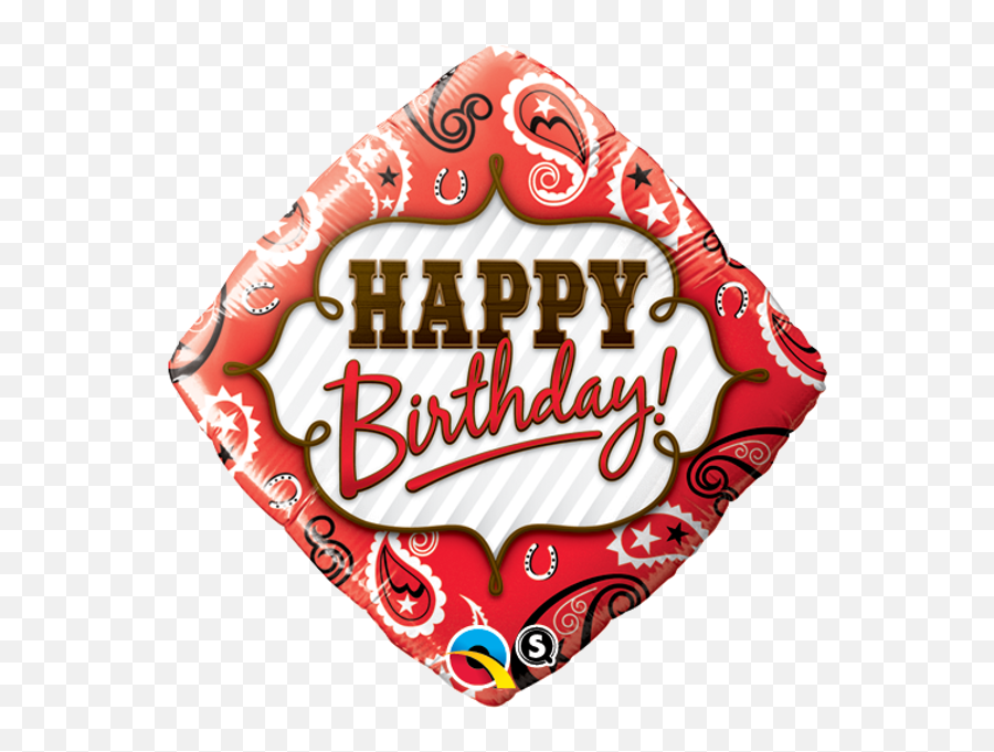 Red And Black Pattern Happy Birthday Foil Balloon - Happy Birthday Bandana Png,Happy Birthday Balloons Png