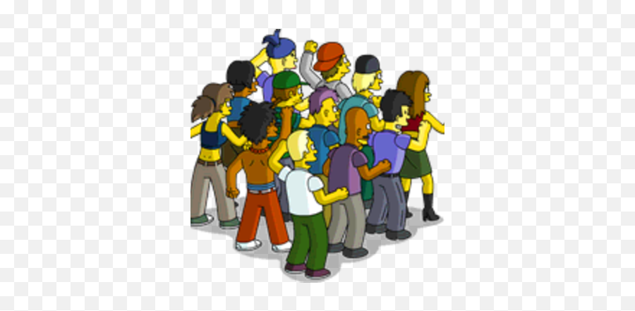 Tapped Out Wiki - Cartoon Png,Crowd Png