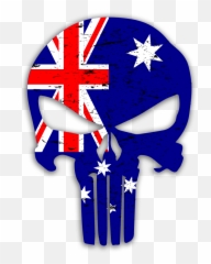 Details About Punisher Skull Australian Flag Pattern Decal Vinyl Sticker - png
