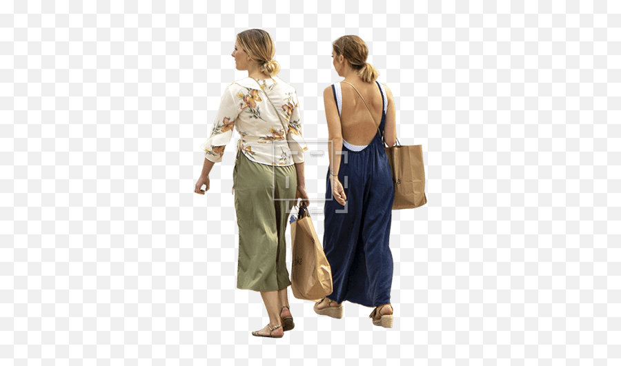Women With Shopping Bags And Flowing Summer Clothes - Entourage People Shopping Png,Shopping Png