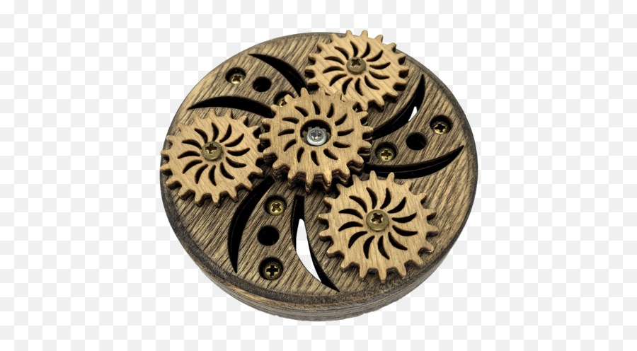 Wooden Geared Fidget Spinner - Kinetic Rose Circle Png,Fidget Spinner Transparent