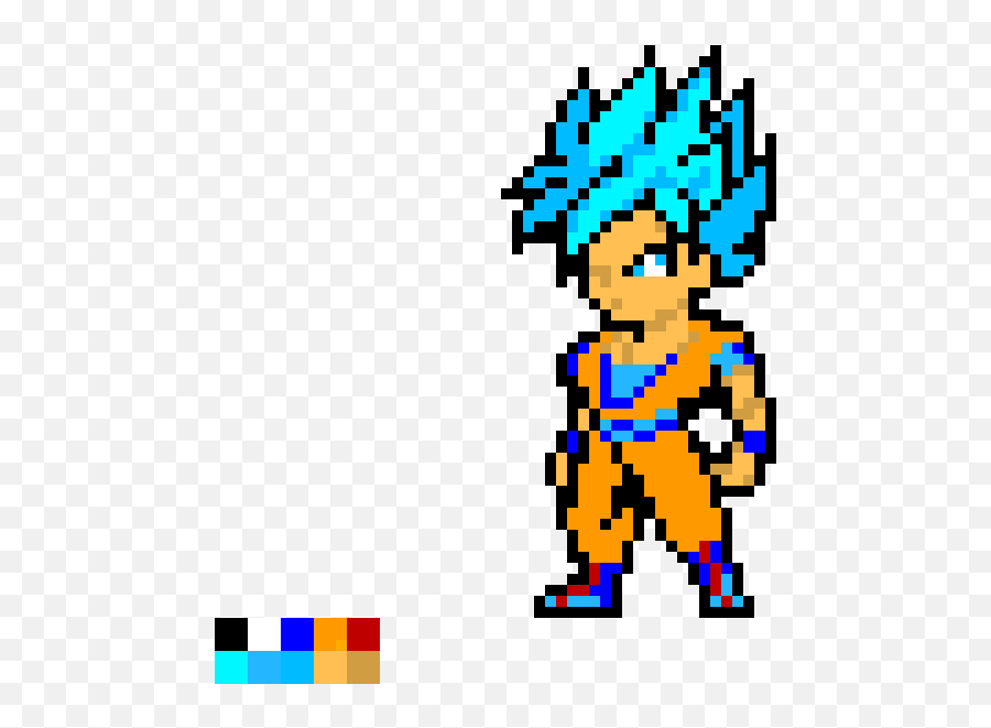 Super Saiyan God Goku Pixel Art Maker - Pixel Art Goku Super Saiyan Blue Png,Super Saiyan Goku Png