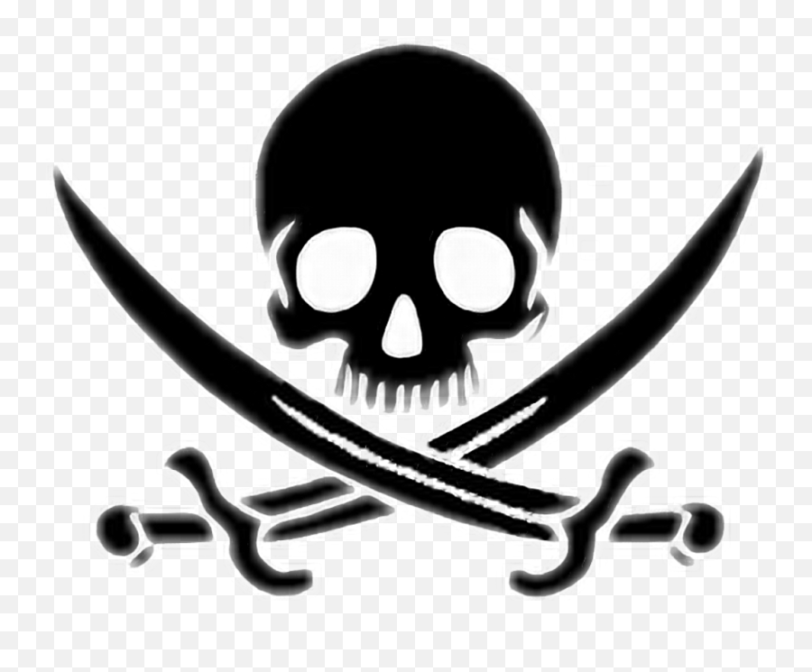 Ftestickers - Jolly Roger Transparent Background Png,Pirate Skull Png