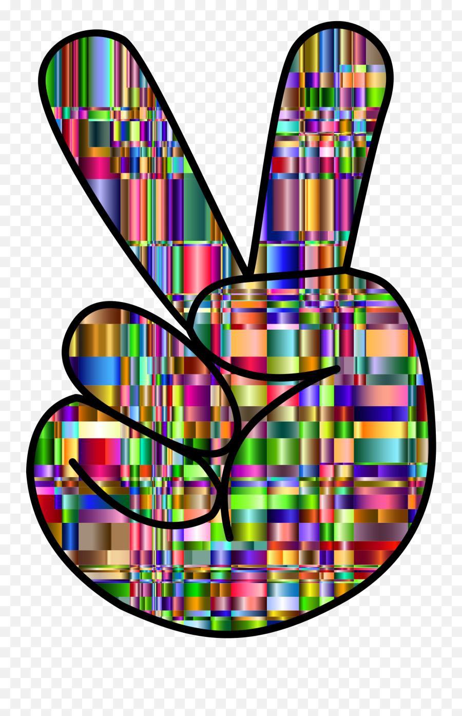 Peace Sign Hand - Colorful Hand Peace Sign Png,Peace Sign Hand Png