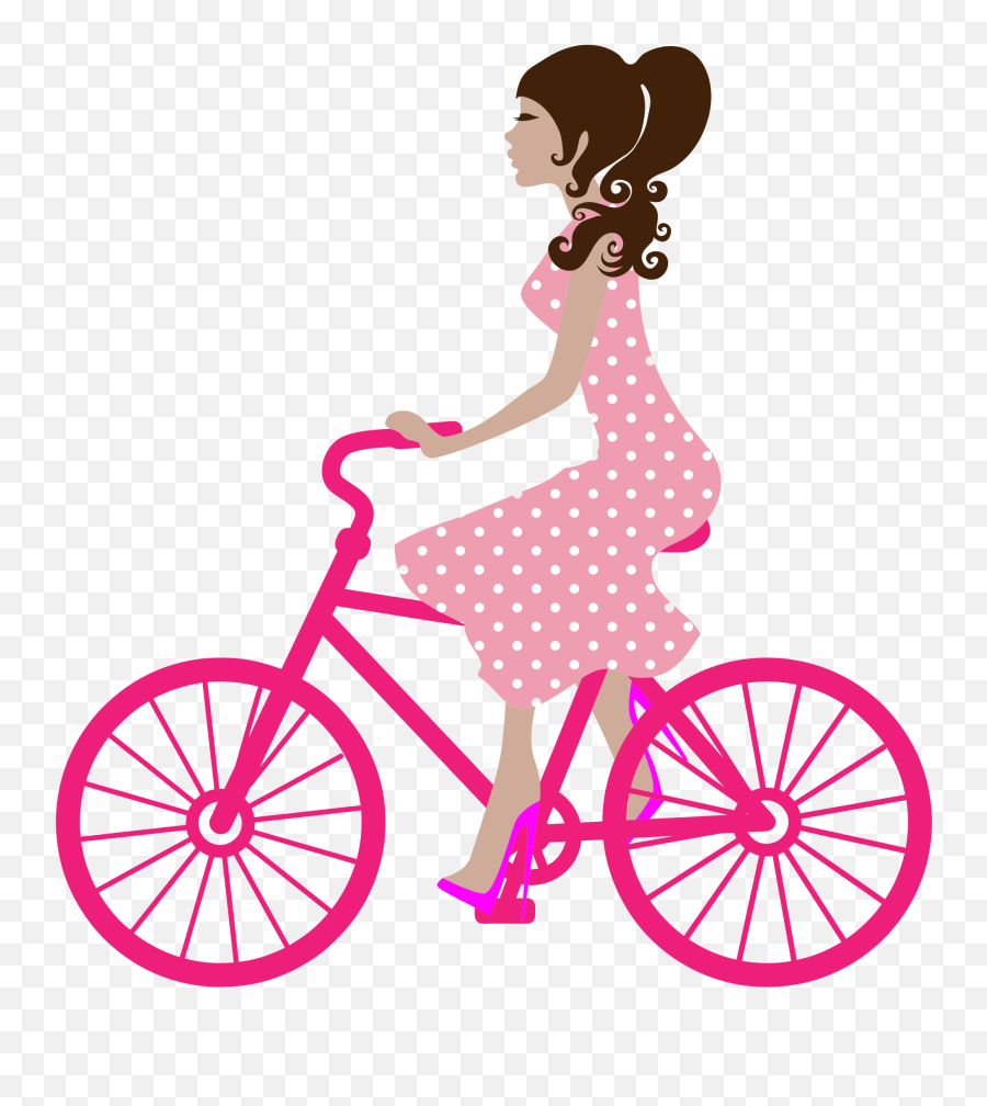 Download Girl - Girl On Bike Png,People Biking Png