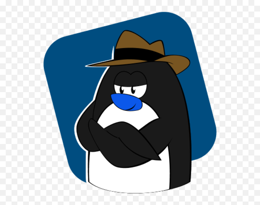 Fedora Penguin Crossing His Arms And Wearing Hat Vector - Penguin With A Fedora Png,Detective Hat Png