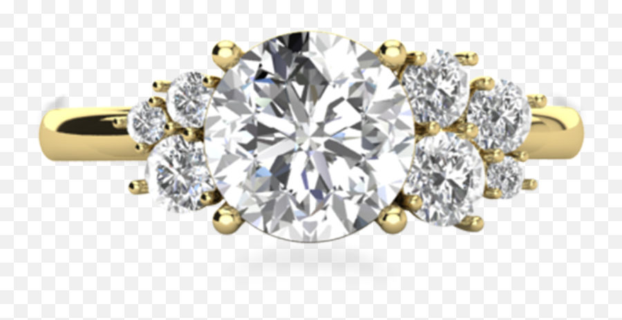 Portia Round Cluster Engagement Ring - Solid Png,Engagement Png