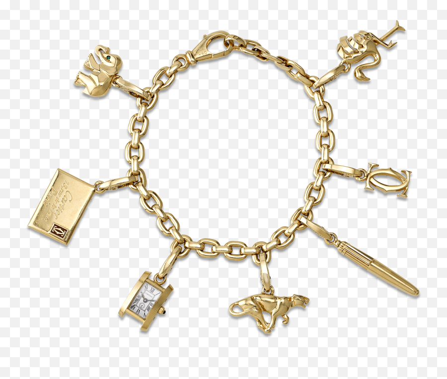 Cartier 18k Gold Charm Bracelet - Cartier Charm Bracelet Png,Religious Icon Bracelet