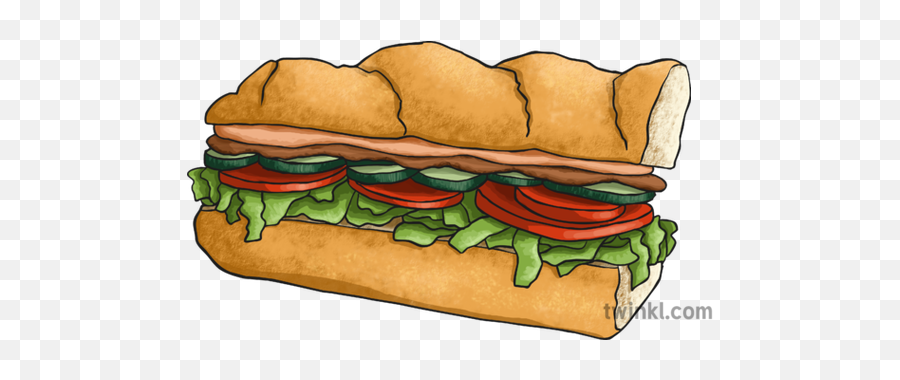 Subway Type Sandwich 1 Illustration - Year 4 Starter English Png,Subway Sandwich Png